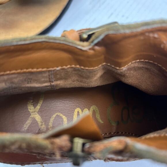 Sam Edelman Boots Womens 7 M Pippen Suede Brown Ankle Double Buckle Detail - Picture 14 of 14